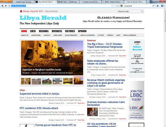 Libya Herald, August 6, 2012